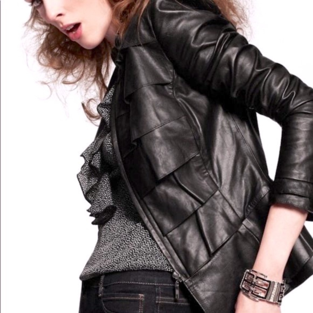 White House Black Market Supple Black Leather Jacket